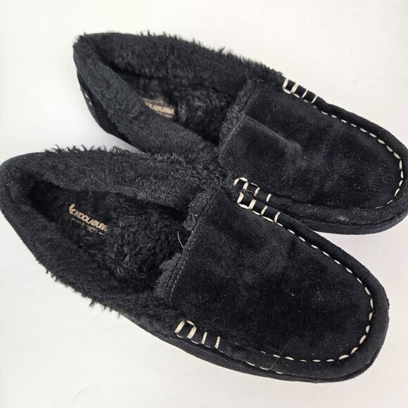 Koolaburra by UGG Youth Riley Shimmer Moccasin Slipper Black 1116742 2 - Picture 2 of 10
